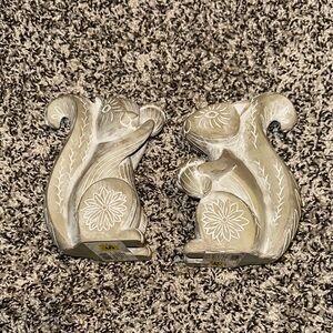 Carved Squirrel Bookends